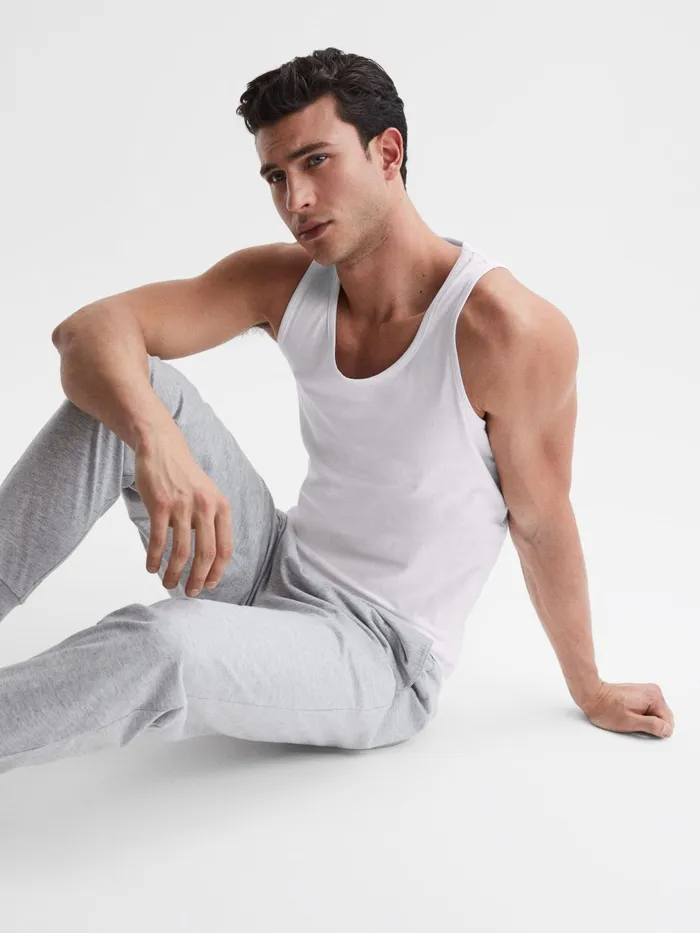 Reiss Loungewear and Nightwear Vinnie Cotton Stretch Vest White 8211 Men