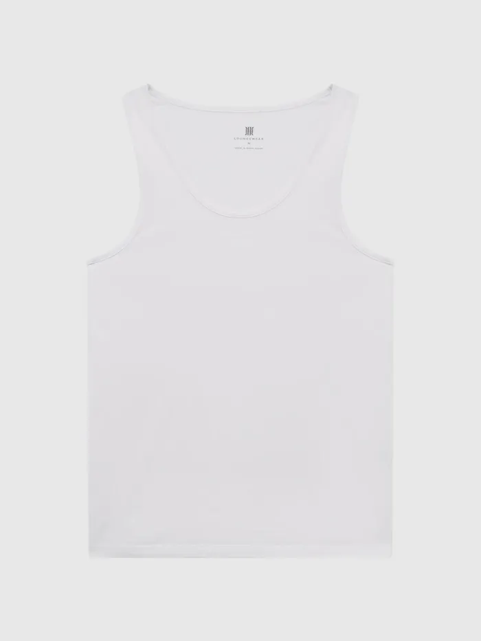 Reiss Loungewear and Nightwear Vinnie Cotton Stretch Vest White 8211 Men