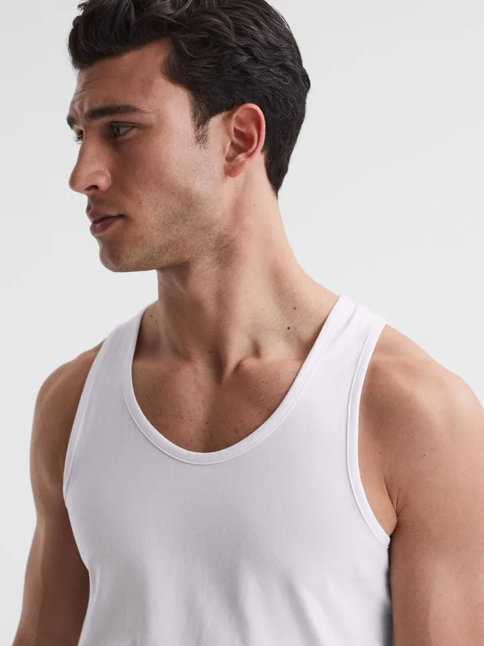 Reiss Loungewear and Nightwear Vinnie Cotton Stretch Vest White 8211 Men