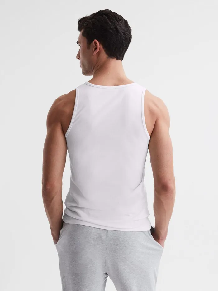 Reiss Loungewear and Nightwear Vinnie Cotton Stretch Vest White 8211 Men
