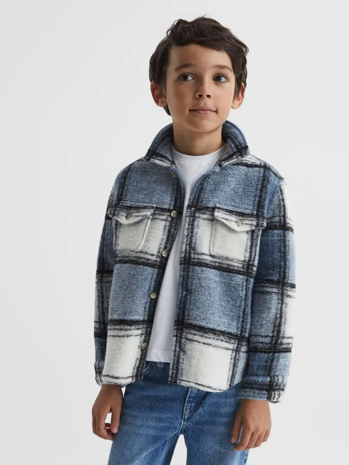 Reiss Overshirts Belair Checked Overshirt Blue 8211 Children