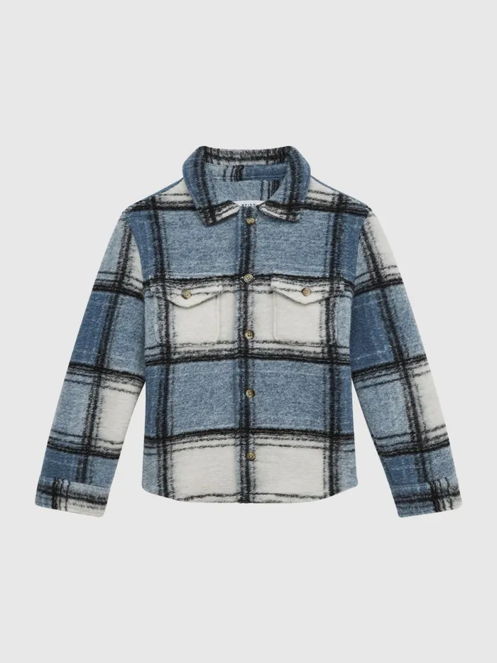 Reiss Overshirts Belair Checked Overshirt Blue 8211 Children