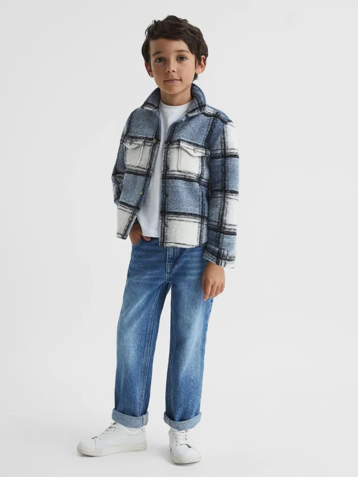 Reiss Overshirts Belair Checked Overshirt Blue 8211 Children