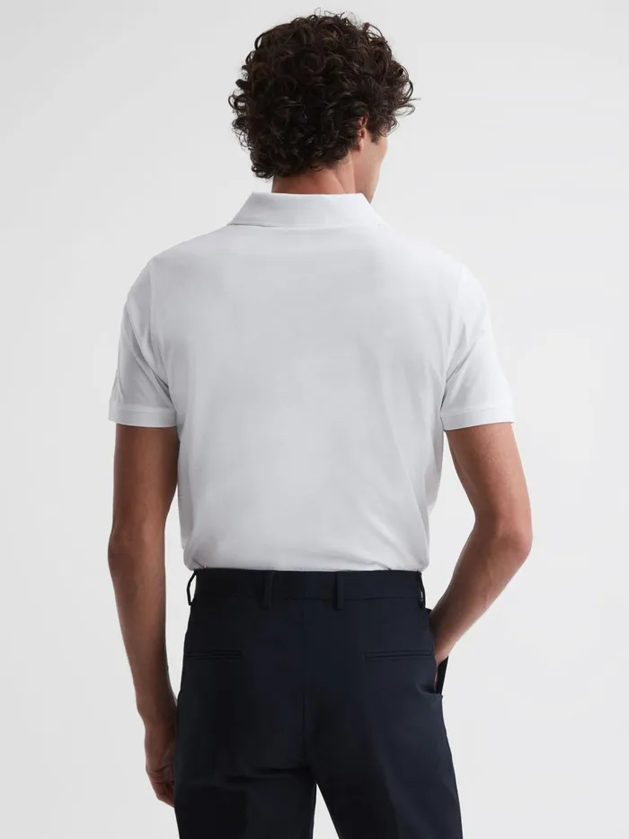 Reiss Polo Shirts Leeds Slim Fit Mercerised Cotton TShirt Blue Night 8211 Men