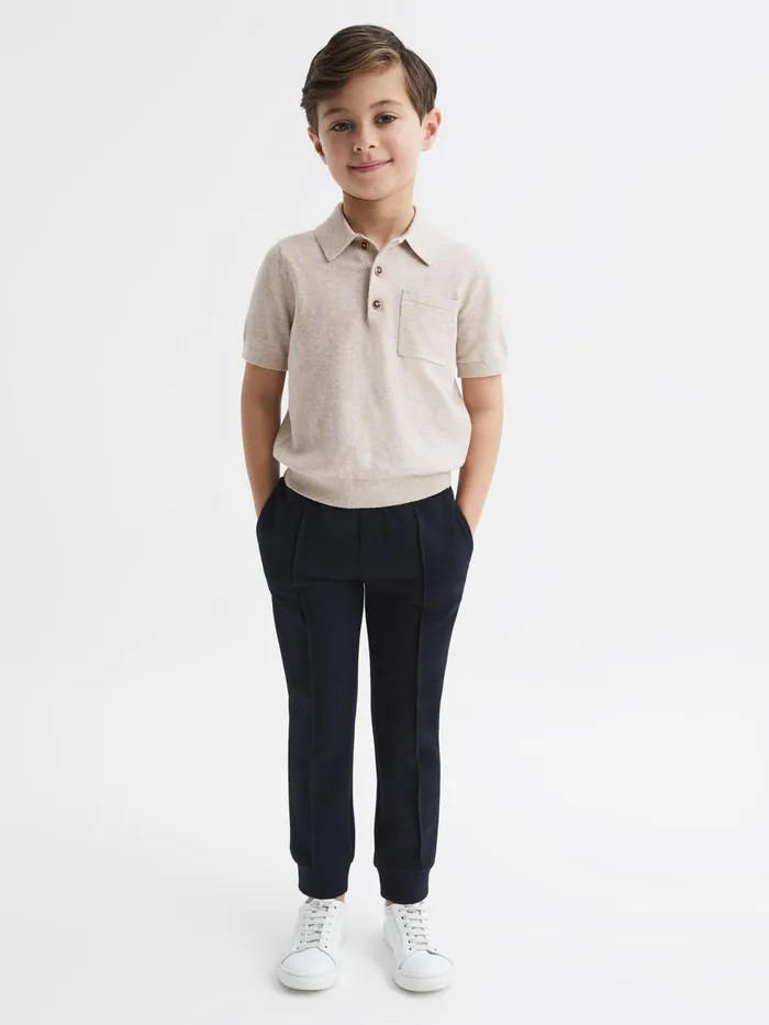 Reiss Polo Shirts Ralphy Buttoned Linen Polo Oatmeal 8211 Children