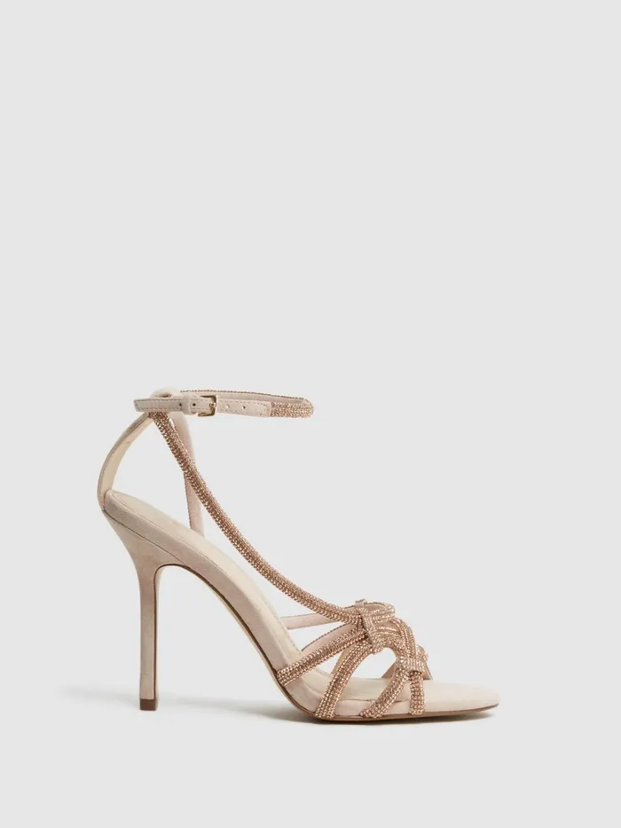 Reiss Sandals Eryn Embellished Heeled Sandals Nude 8211 Women