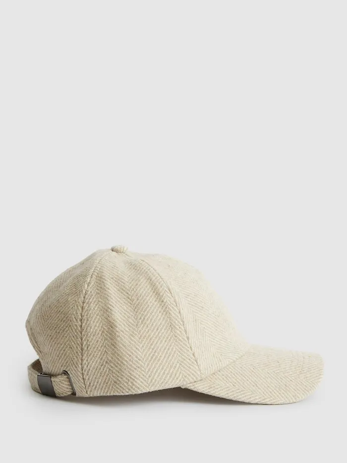 Reiss Scarves Hats and Gloves Ashby Wool Blend Baseball Cap Oatmeal 8211 Men