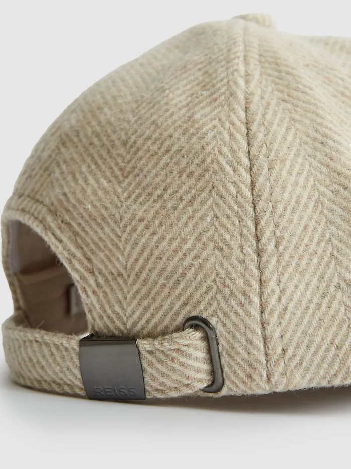 Reiss Scarves Hats and Gloves Ashby Wool Blend Baseball Cap Oatmeal 8211 Men