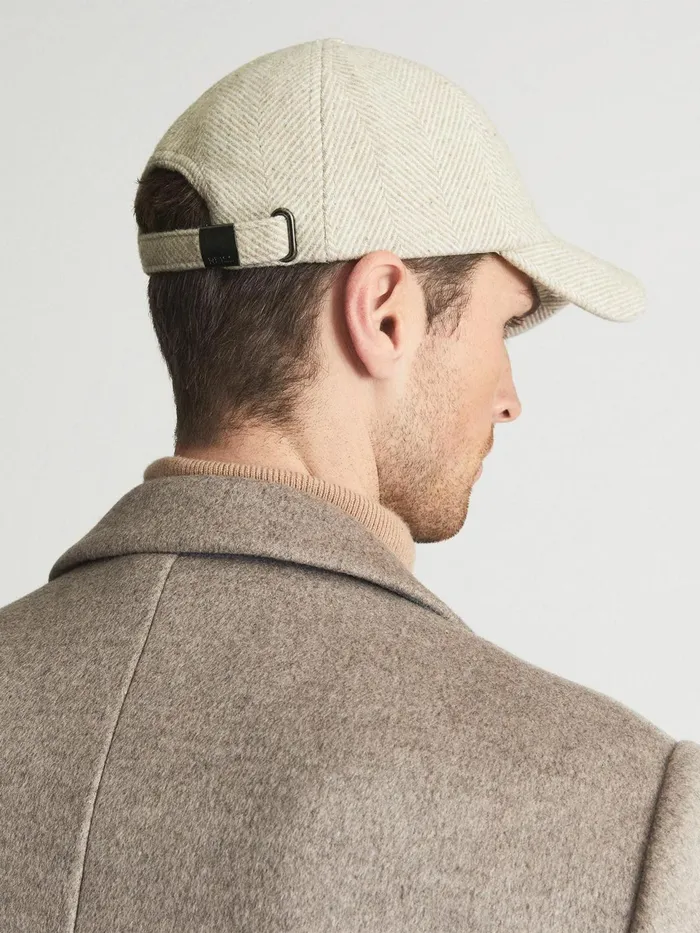 Reiss Scarves Hats and Gloves Ashby Wool Blend Baseball Cap Oatmeal 8211 Men