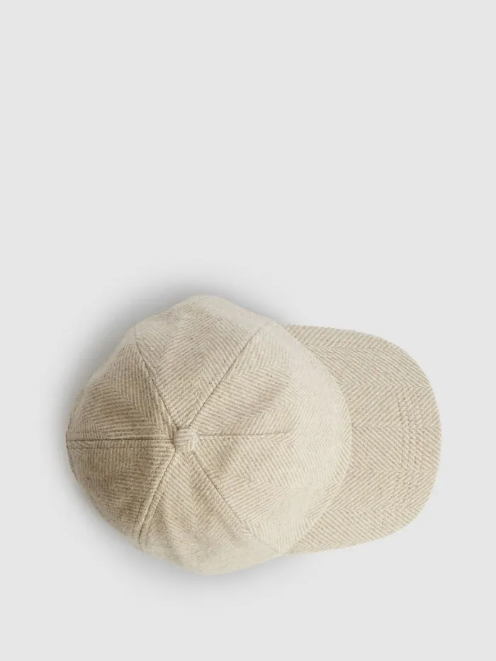 Reiss Scarves Hats and Gloves Ashby Wool Blend Baseball Cap Oatmeal 8211 Men