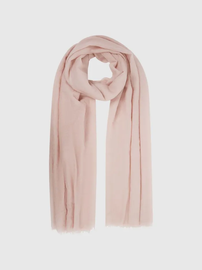 Reiss Scarves Hats and Gloves Heidi Cashmere Lightweight Scarf Biscuit 8211 Women
