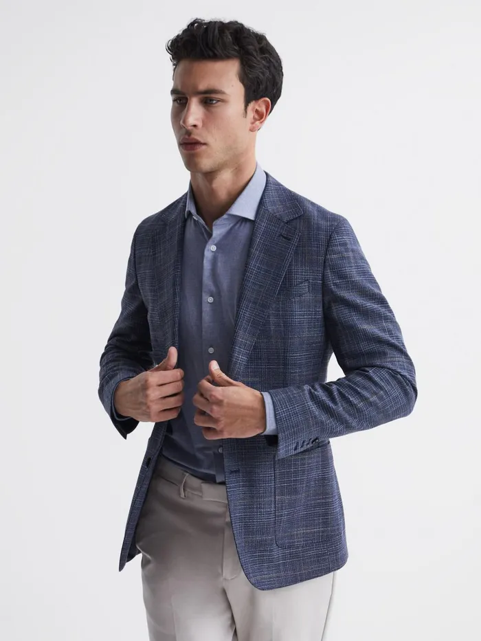 Reiss Shirts Belief Slim Fit Flannel Shirt Soft Blue 8211 Men