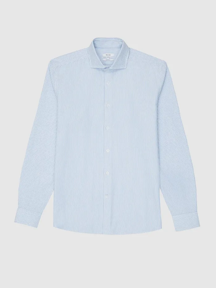 Reiss Shirts Blackheath Striped Oxford Shirt Whiteblue 8211 Men