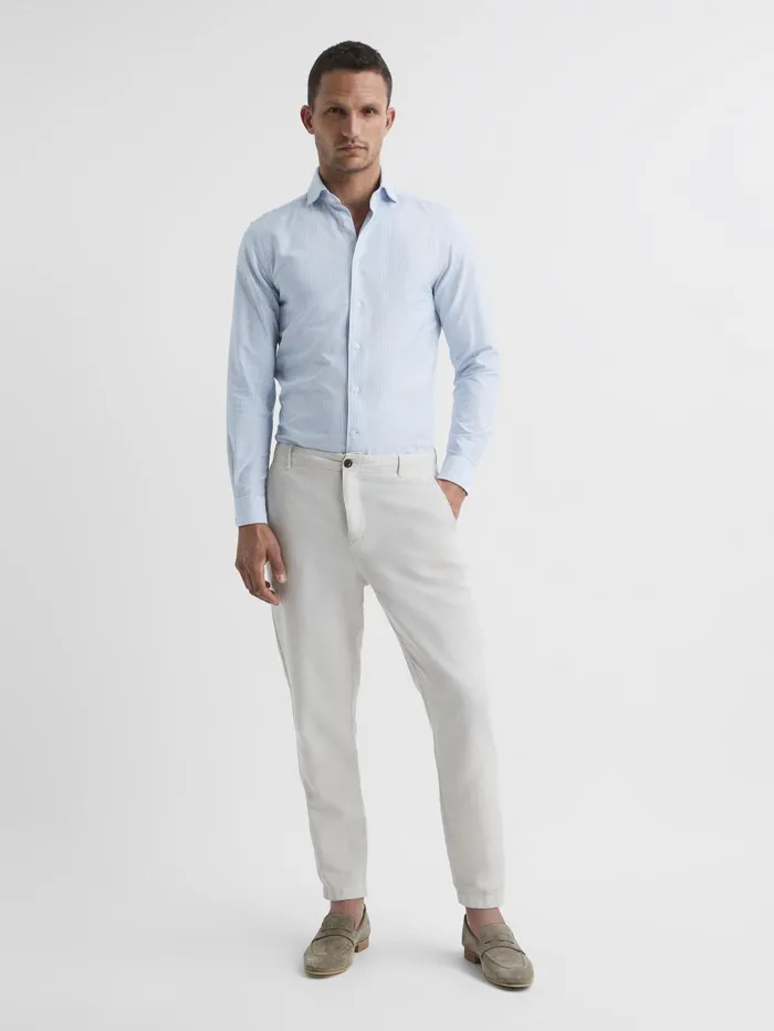 Reiss Shirts Blackheath Striped Oxford Shirt Whiteblue 8211 Men