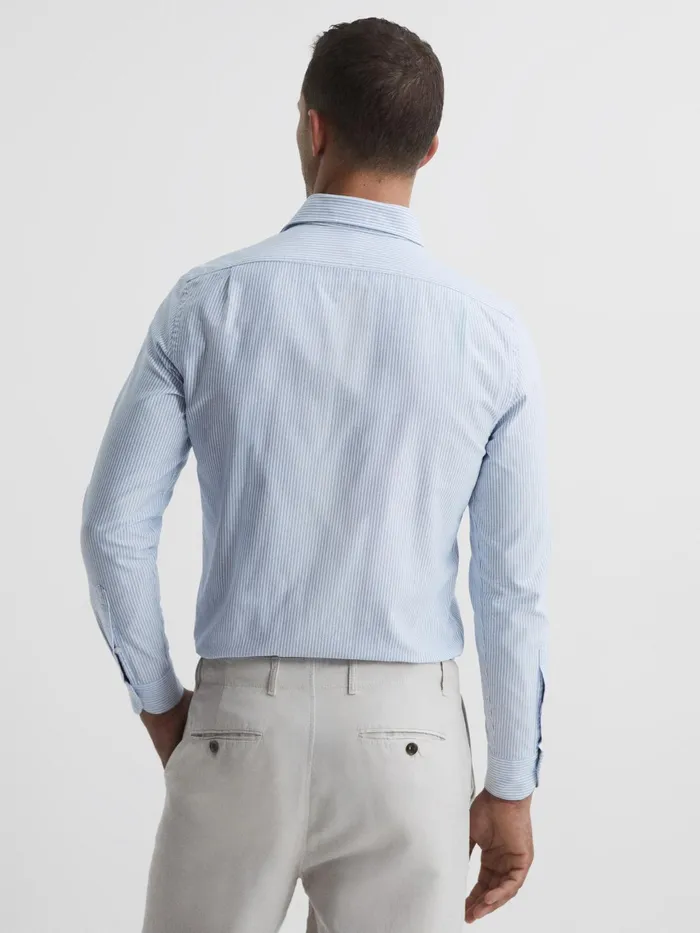 Reiss Shirts Blackheath Striped Oxford Shirt Whiteblue 8211 Men