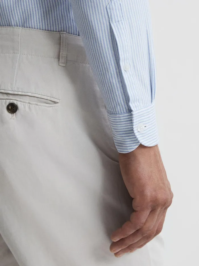 Reiss Shirts Blackheath Striped Oxford Shirt Whiteblue 8211 Men