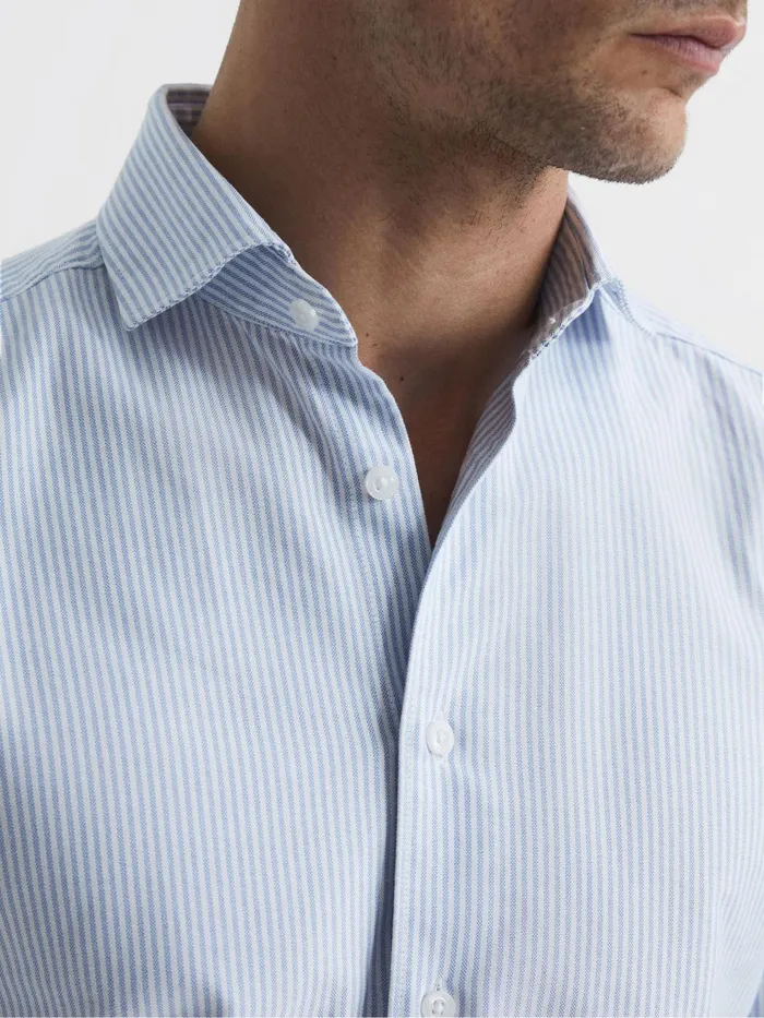 Reiss Shirts Blackheath Striped Oxford Shirt Whiteblue 8211 Men