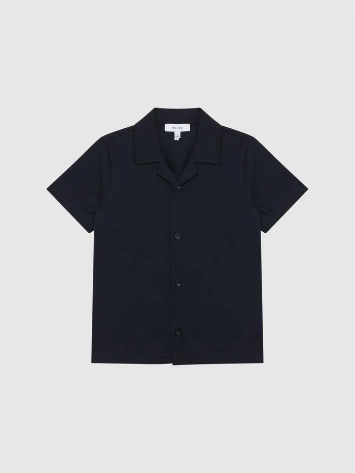 Reiss Shirts Caspa Cotton Jersey Buttoned Shirt Navy 8211 Children