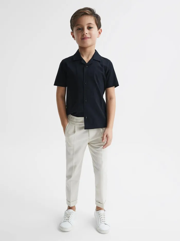 Reiss Shirts Caspa Cotton Jersey Buttoned Shirt Navy 8211 Children