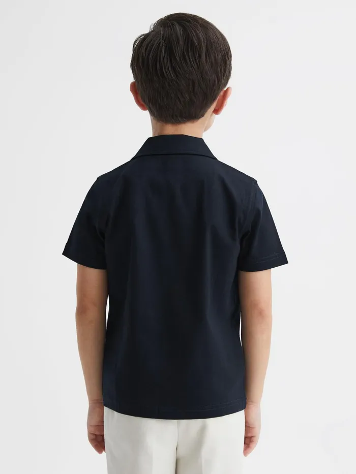 Reiss Shirts Caspa Cotton Jersey Buttoned Shirt Navy 8211 Children