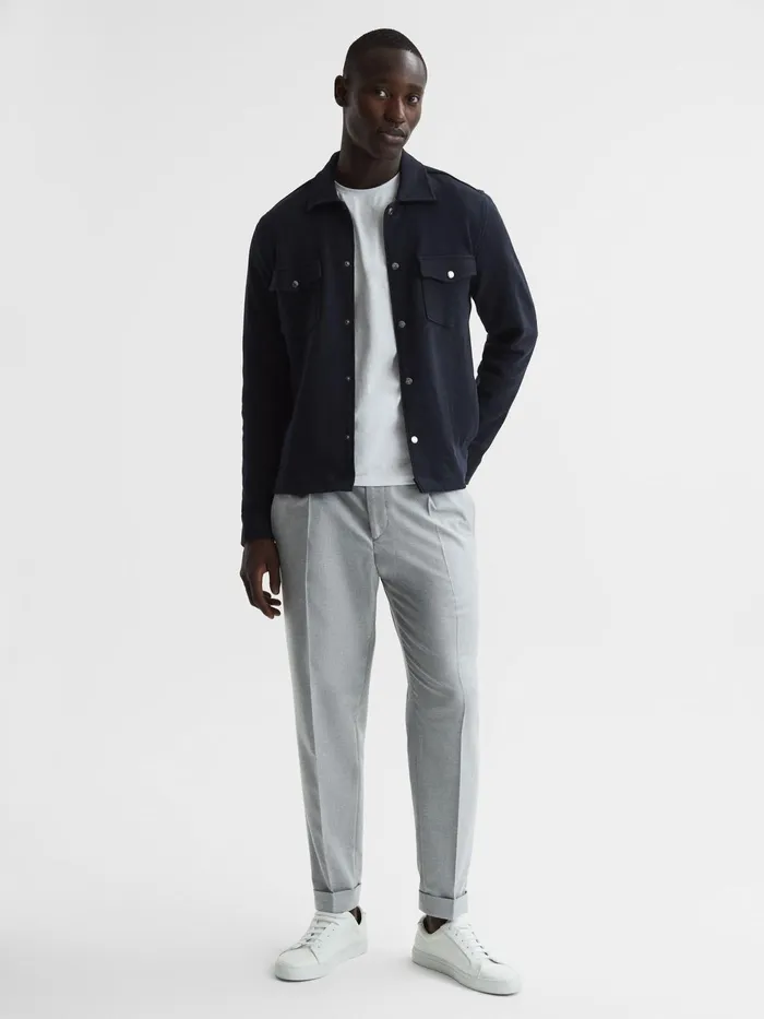 Reiss Shirts Cofax Cotton Twin Pocket Overshirt Navy 8211 Men
