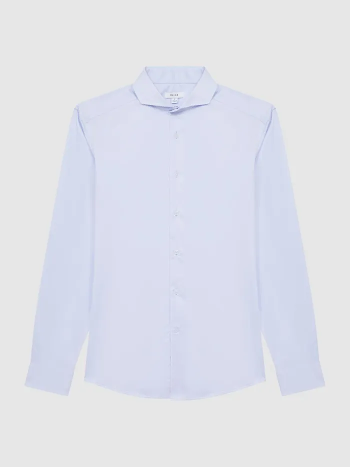 Reiss Shirts Hudson Slim Fit Cutaway Collar Shirt Blue 8211 Men