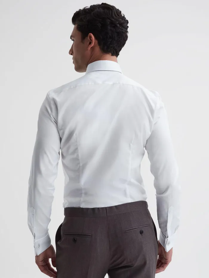Reiss Shirts Premote Slim Fit Cotton Cutaway Collar Shirt White 8211 Men