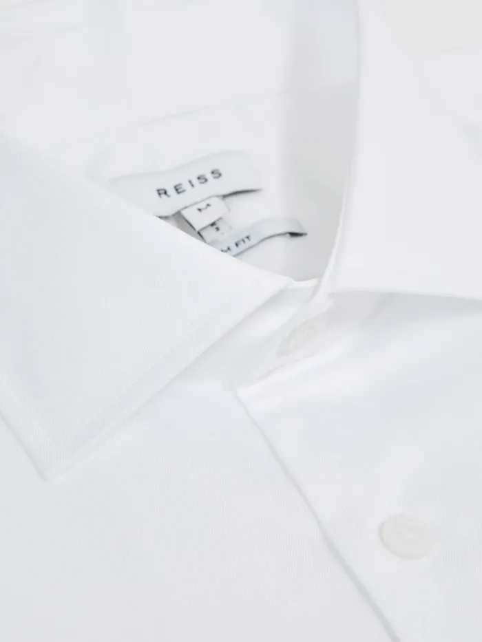 Reiss Shirts Premote Slim Fit Cotton Cutaway Collar Shirt White 8211 Men