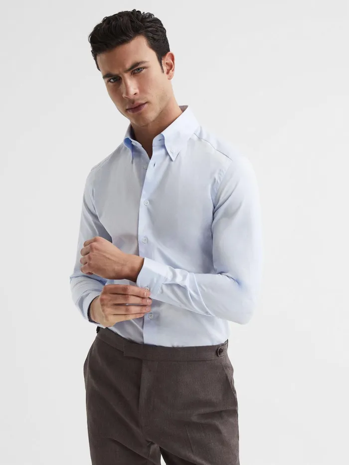 Reiss Shirts Redknapp Slim Fit ButtonDown Shirt Soft Blue 8211 Men
