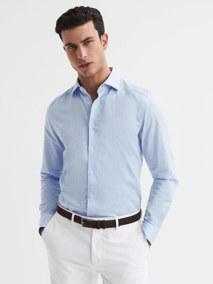Reiss Shirts Remote Bengal Striped Cotton Slim Fit Shirt Blue Stripe 8211 Men Reiss Shirts Remote Bengal Striped Cotton Slim Fit Shirt Blue Stripe 8211 Men