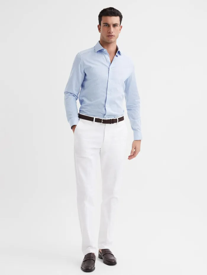 Reiss Shirts Remote Bengal Striped Cotton Slim Fit Shirt Blue Stripe 8211 Men