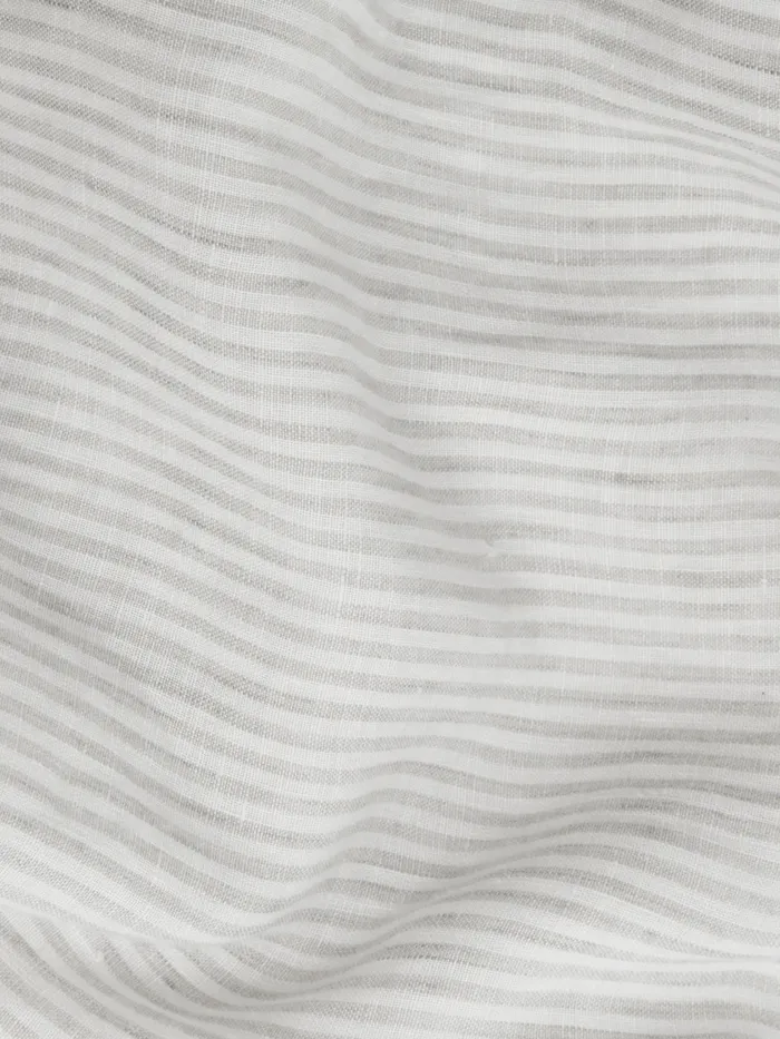 Reiss Shirts Ruban Linen Long Sleeve Shirt Oatmeal Stripe 8211 Men
