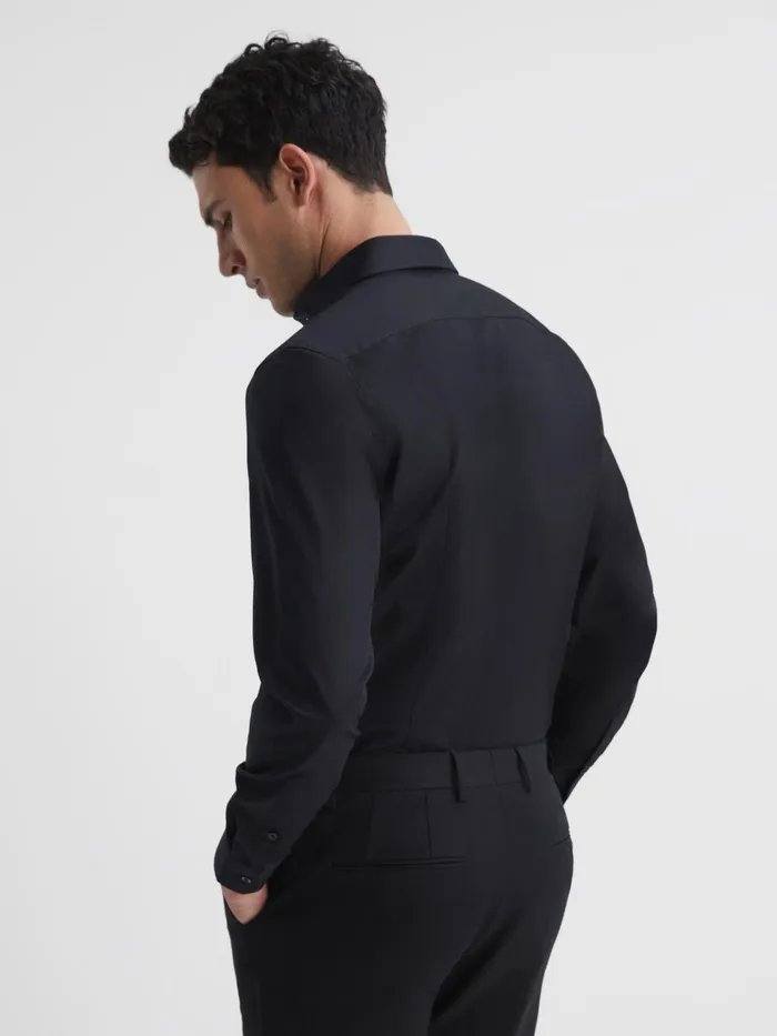 Reiss Shirts Storm Cotton Twill Slim Fit Shirt Black 8211 Men