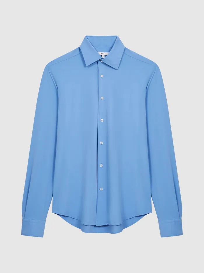 Reiss Shirts Voyager Regular Fit Travel Shirt Soft Blue 8211 Men