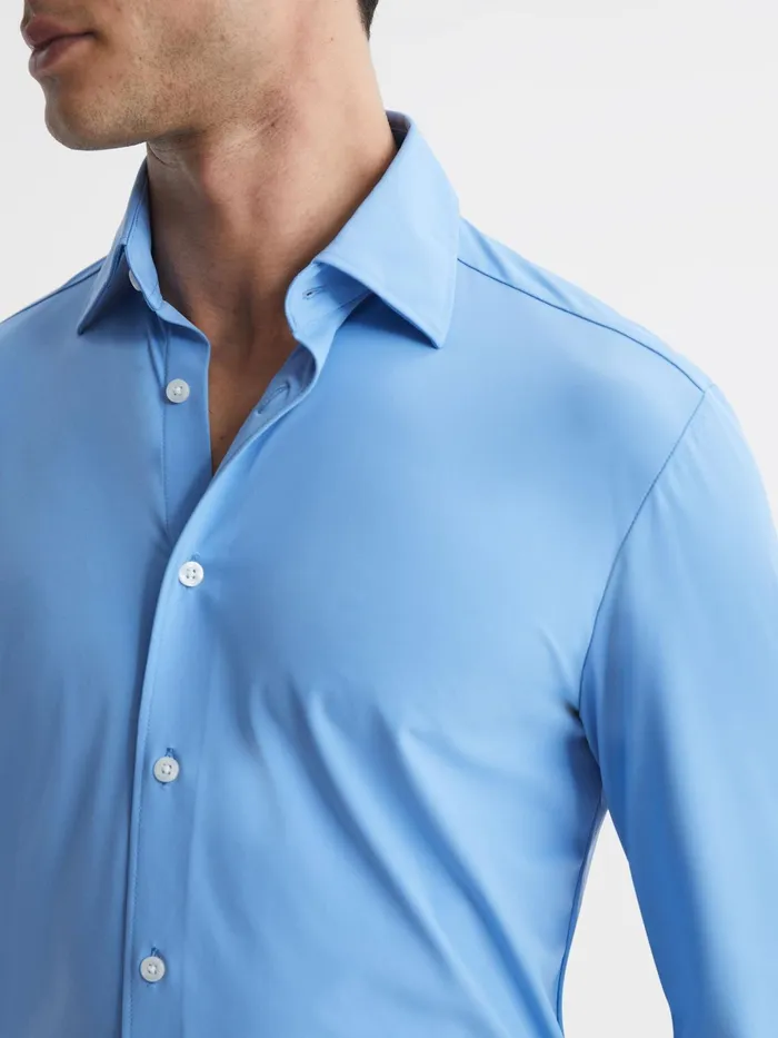 Reiss Shirts Voyager Regular Fit Travel Shirt Soft Blue 8211 Men