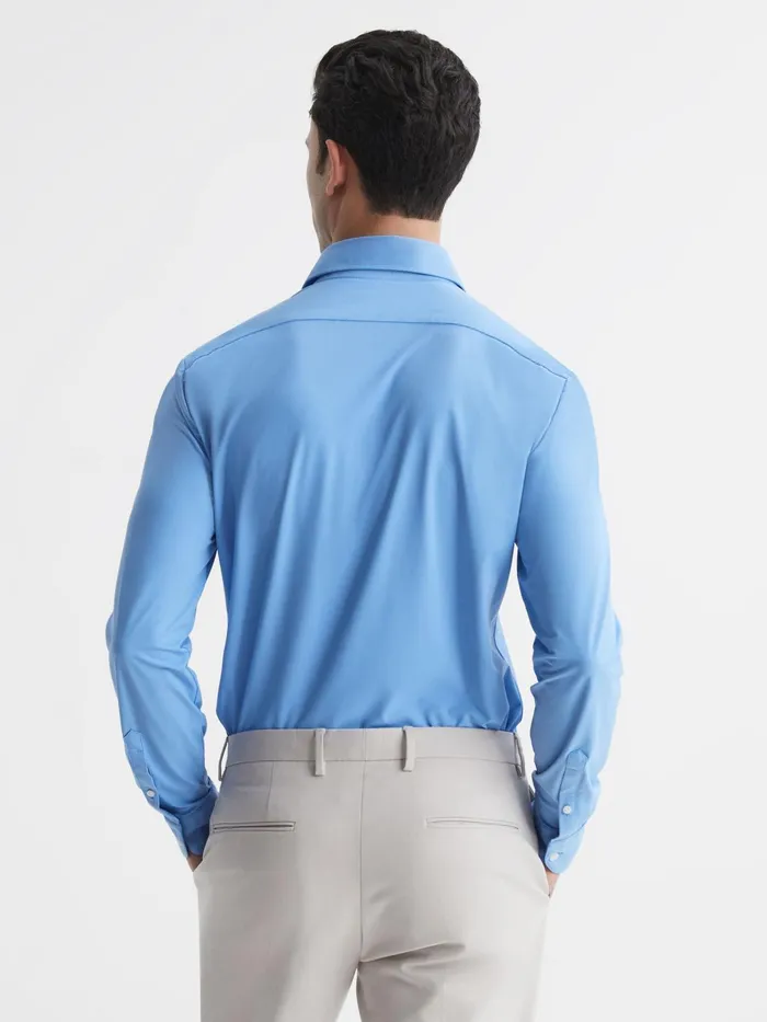 Reiss Shirts Voyager Regular Fit Travel Shirt Soft Blue 8211 Men