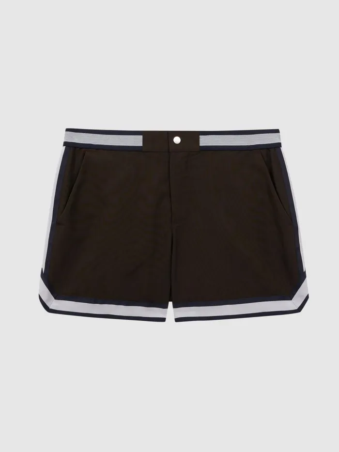 Reiss Shorts Baller Reiss Ch Elasticated Waist Contrast Swim Shorts Chocolatenavy 8211 Men