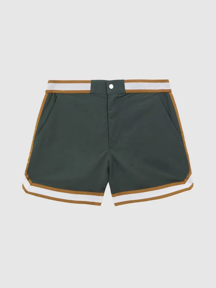Reiss Shorts Baller Reiss Ch Elasticated Waist Contrast Swim Shorts Deep Foresttobacco 8211 Men