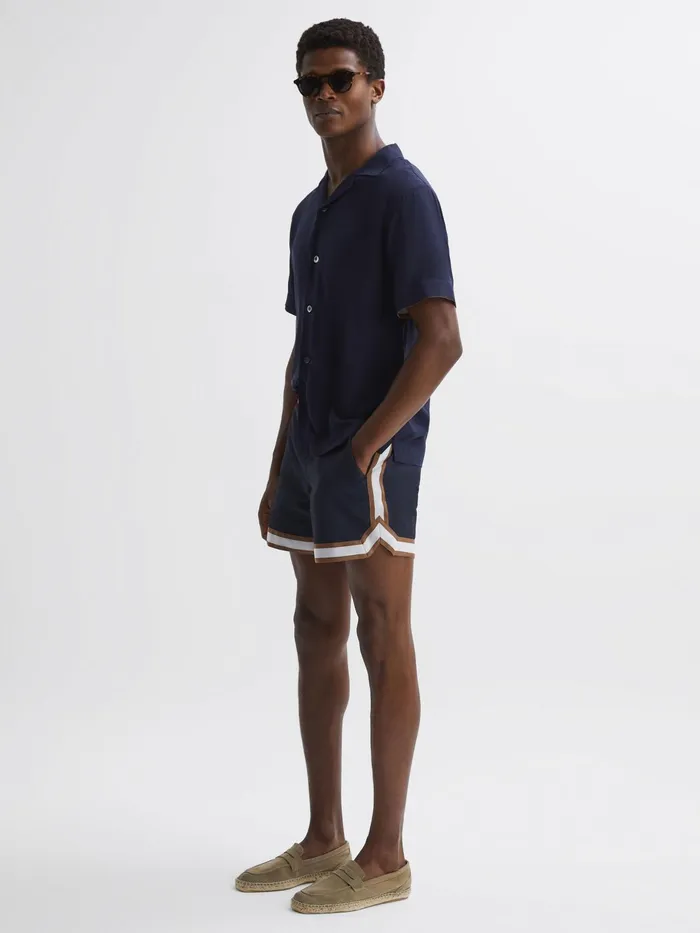 Reiss Shorts Baller Reiss Ch Elasticated Waist Contrast Swim Shorts Navytobacco 8211 Men