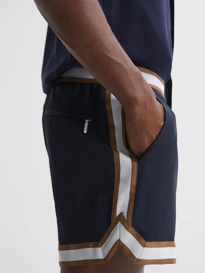 Reiss Shorts Baller Reiss Ch Elasticated Waist Contrast Swim Shorts Navytobacco 8211 Men