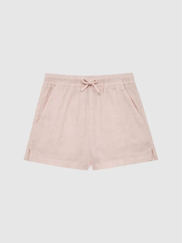 Reiss Shorts Cleo Linen Drawstring Shorts Soft Pink 8211 Children