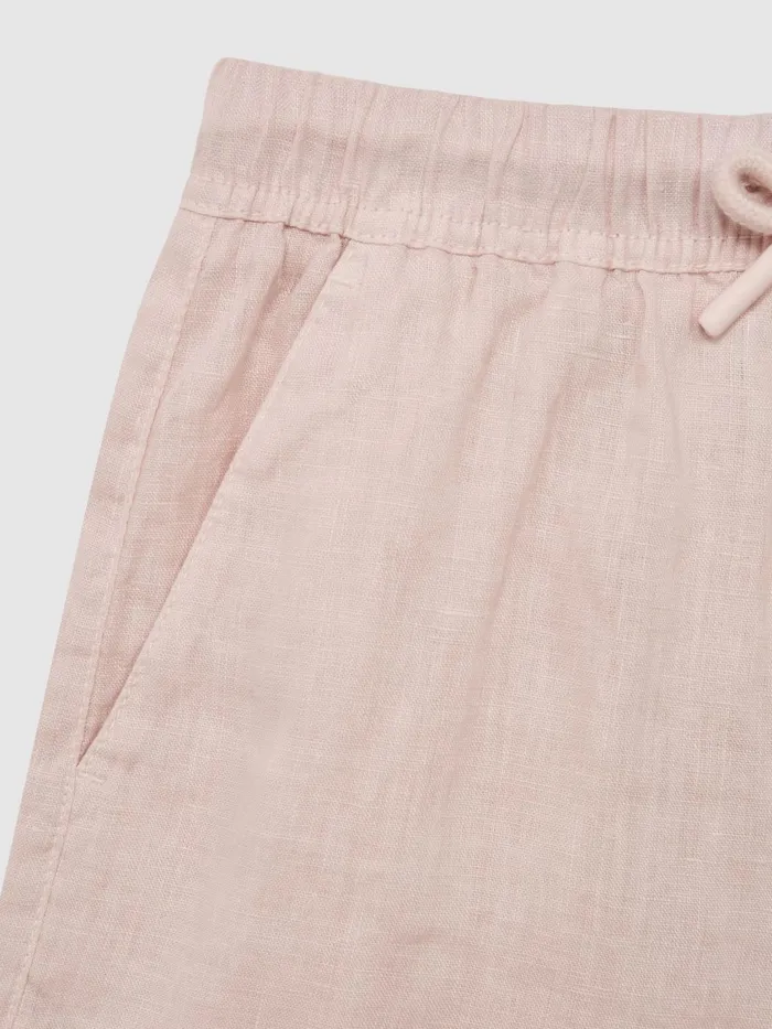 Reiss Shorts Cleo Linen Drawstring Shorts Soft Pink 8211 Children