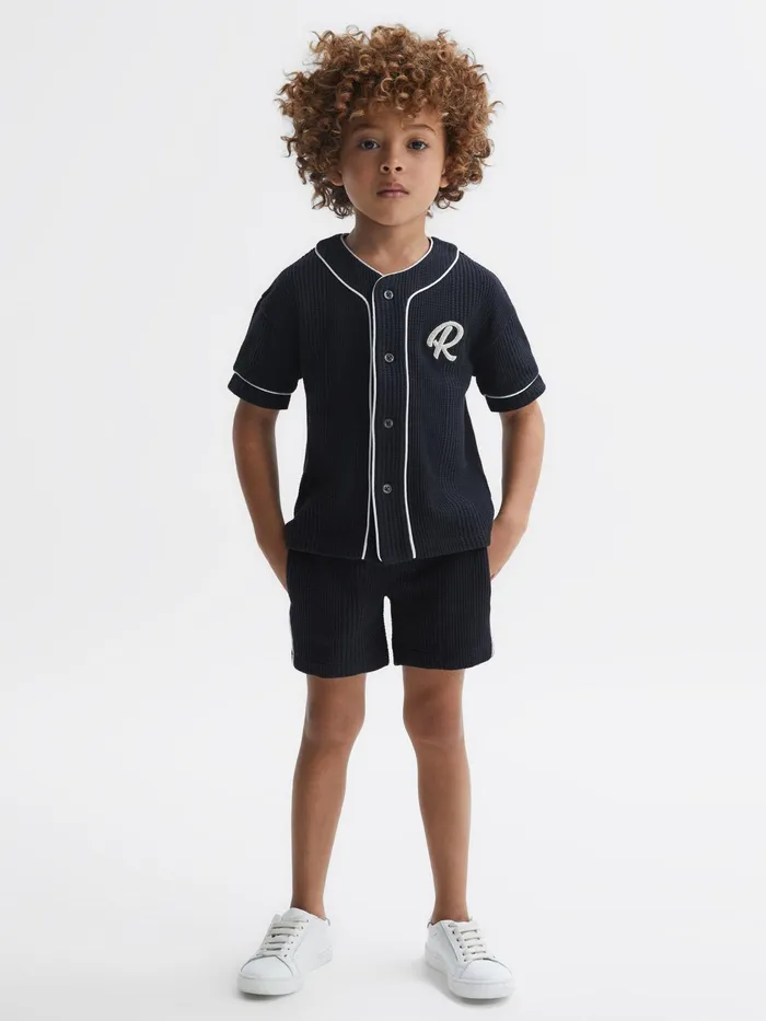 Reiss Shorts Dexter Textured Drawstring Shorts Navy 8211 Children