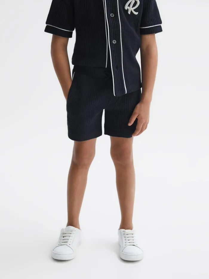 Reiss Shorts Dexter Textured Drawstring Shorts Navy 8211 Children