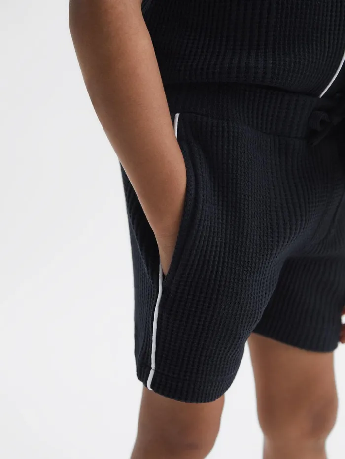 Reiss Shorts Dexter Textured Drawstring Shorts Navy 8211 Children
