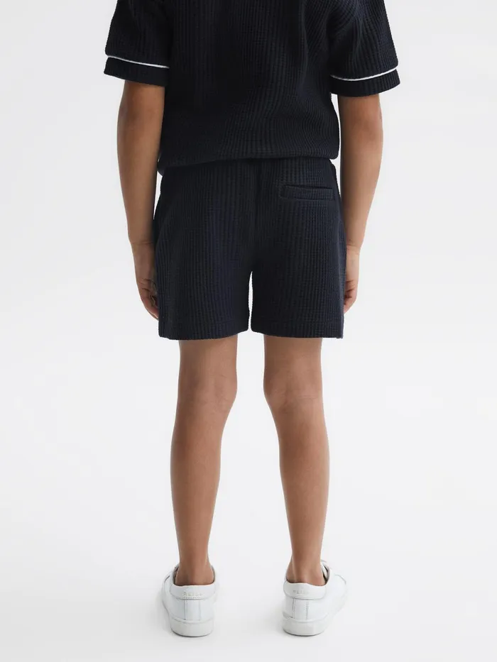Reiss Shorts Dexter Textured Drawstring Shorts Navy 8211 Children