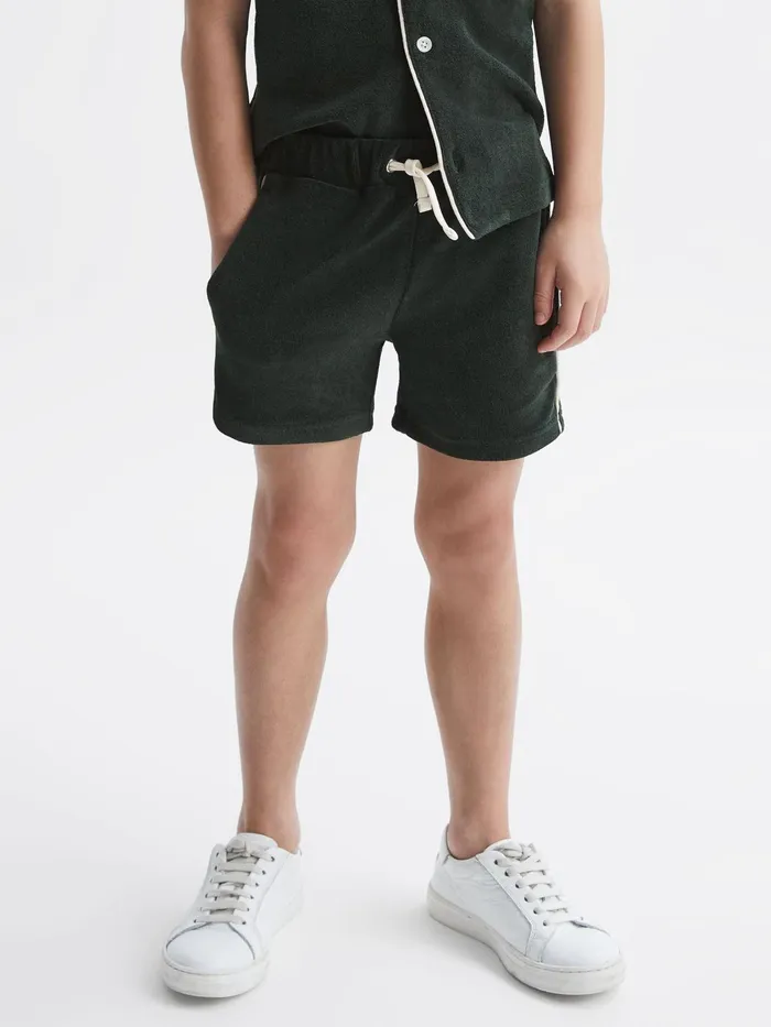 Reiss Shorts Fredericks Towelling Drawstring Shorts Green 8211 Children