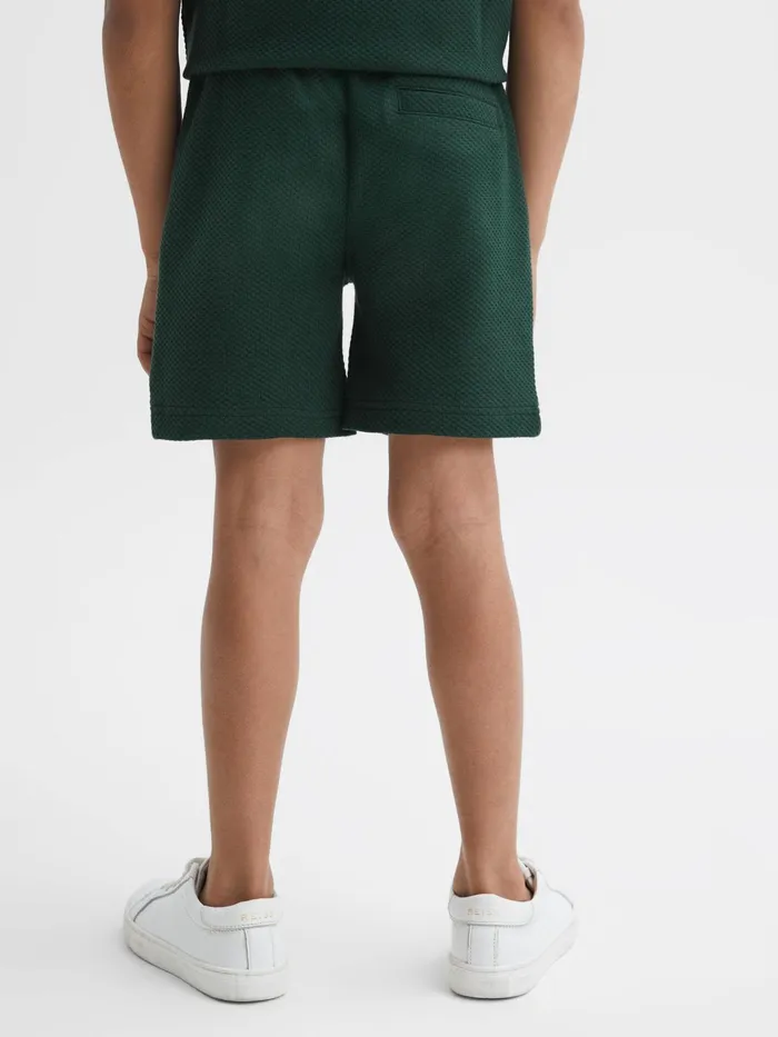 Reiss Shorts Robin Slim Fit Textured Drawstring Shorts Emerald 8211 Children