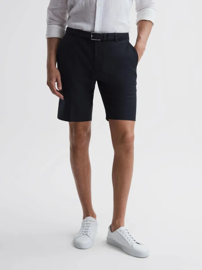 Reiss Shorts Southbury Cotton Blend Chino Shorts Navy 8211 Men