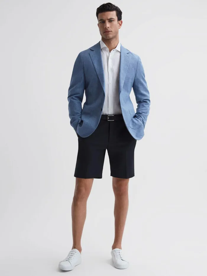 Reiss Shorts Southbury Cotton Blend Chino Shorts Navy 8211 Men